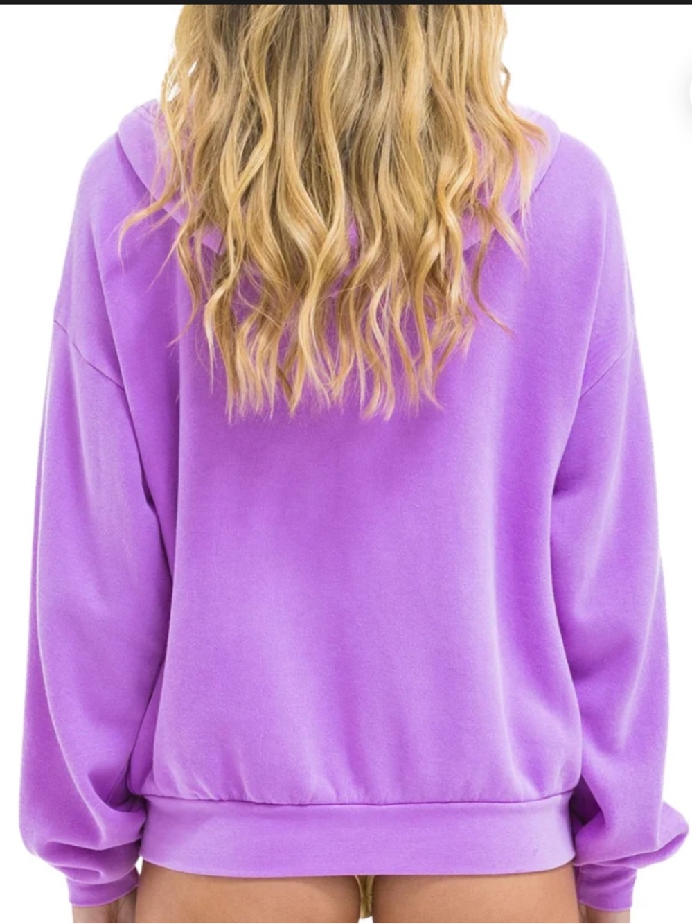 Aviator Nation 5 STRIPE ZIP HOODIE IN NEON PURPLE/NEON size large - Picture 3 of 5